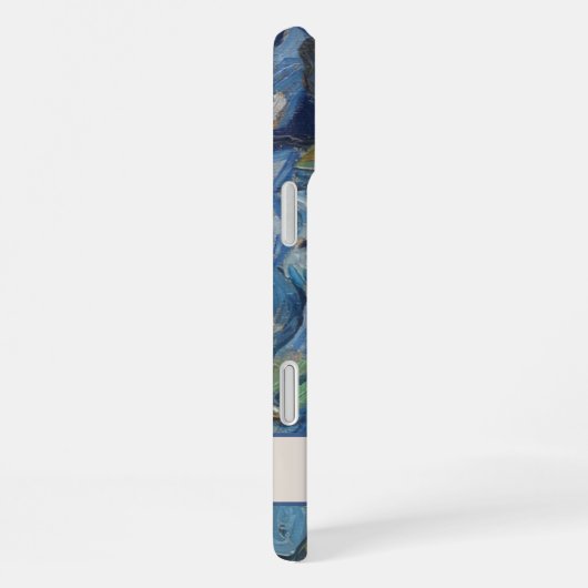 Paarse Irisbloemen Bloemmonogram iPhone Hoesje (Rechterkant)