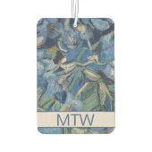  Paarse Irisbloemen Bloemmonogram Luchtverfrisser (Achterkant)