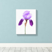 Paarse irisbloemen trendy boho bloemrijke glam mei canvas afdruk (Insitu (Houten vloer))