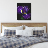 Paarse irisdoek canvas afdruk (Insitu (Slaapkamer))