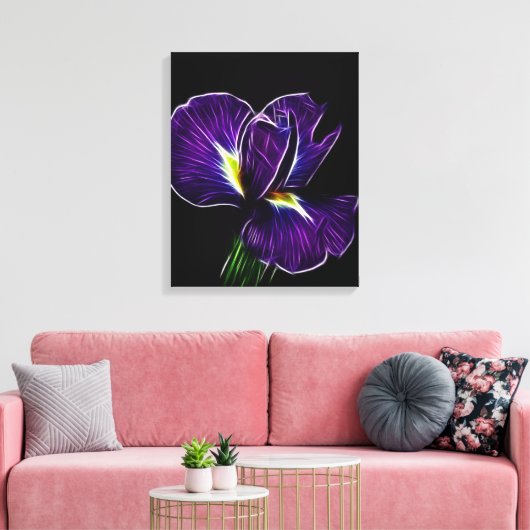 Paarse irisdoek canvas afdruk (Insitu (Woonkamer))