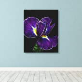 Paarse irisdoek canvas afdruk (Insitu (Houten vloer))