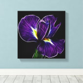 Paarse irisdoek canvas afdruk (Insitu (Houten vloer))