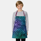 Paarse iriserende roze zeemeerminschaal glitter schort (Gedragen)