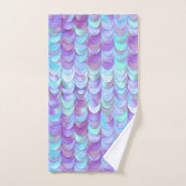 Paarse iriserende zeemeerminschaal glitter bad handdoek (Handdoek)