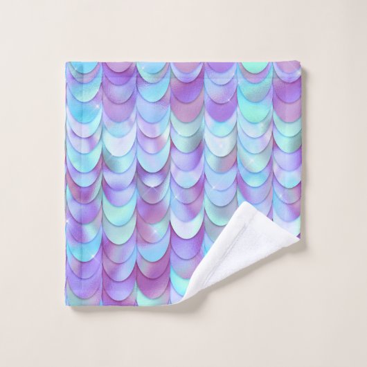 Paarse iriserende zeemeerminschaal glitter bad handdoek (Wasdoekje)