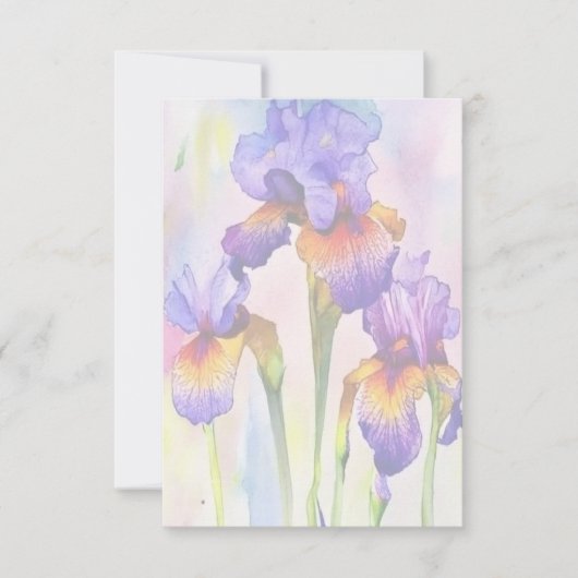 Paarse Irises Bedankkaart (Voorkant)
