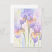 Paarse Irises Bedankkaart (Voorkant / Achterkant)
