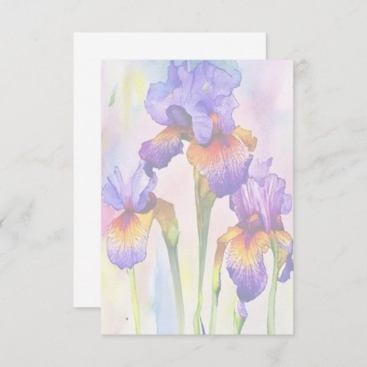 Paarse Irises Bedankkaart (Voorkant / Achterkant)