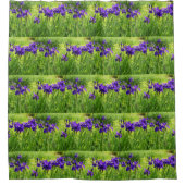Paarse Irises Botanical Bathroom Showgordijn Douchegordijn (Voorkant)