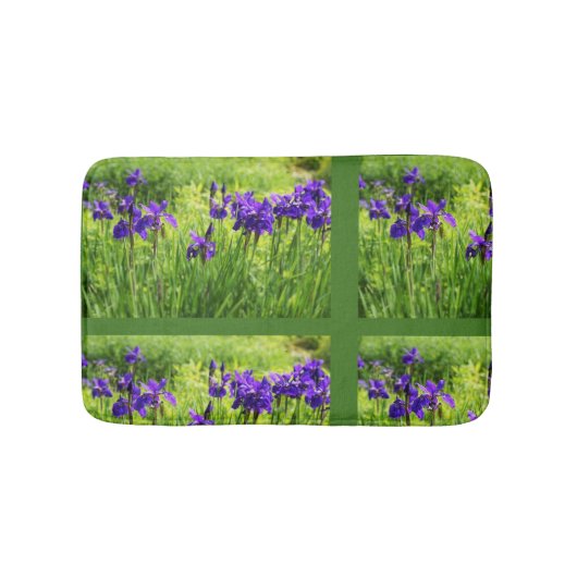 Paarse Irises Botanical Floral Art Bath Matt Badmat (Voorkant)