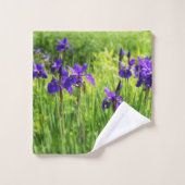 Paarse Irises botanische doekset Bad Handdoek (Wasdoekje)