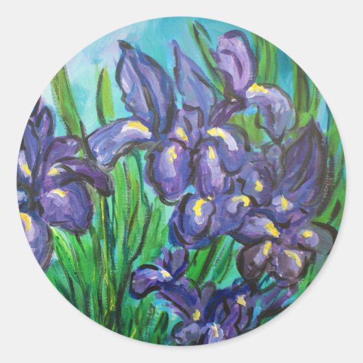 Paarse Irises die de Aangepaste Decale Sticker sch (Voorkant)