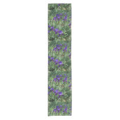 Paarse Irises Floral Pattern Table Runner Korte Tafelloper (Voorkant)
