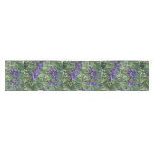 Paarse Irises Floral Pattern Table Runner Korte Tafelloper (Horizontaal)