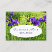 Paarse Irises Flower Garden Mighty Visitekaartje (Achterkant)
