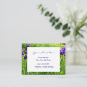 Paarse Irises Flower Garden Mighty Visitekaartje (Staand voorkant)