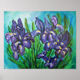 Paarse Irises Modern Art Painting Poster Prints