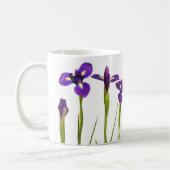 Paarse Irises op witte achtergrond - Floral Iris Koffiemok (Links)