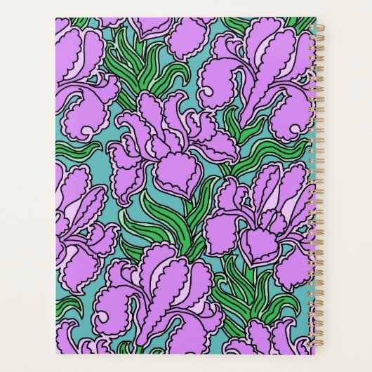 Paarse Irises Planner (Achterkant)
