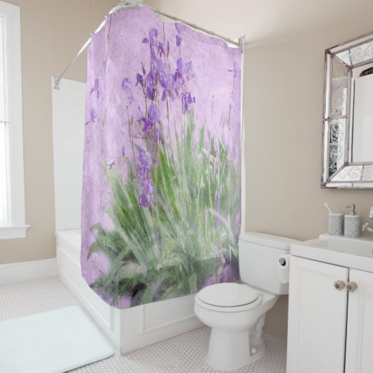 Paarse Irises Shower Curtain Douchegordijn (In situ)