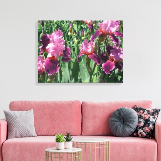 Paarse Irises Spring Floral Canvas Afdruk (Insitu (Woonkamer))