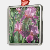 Paarse Irises Spring Floral Metalen Ornament (Links)