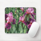 Paarse Irises Spring Floral Muismat (Met muis)