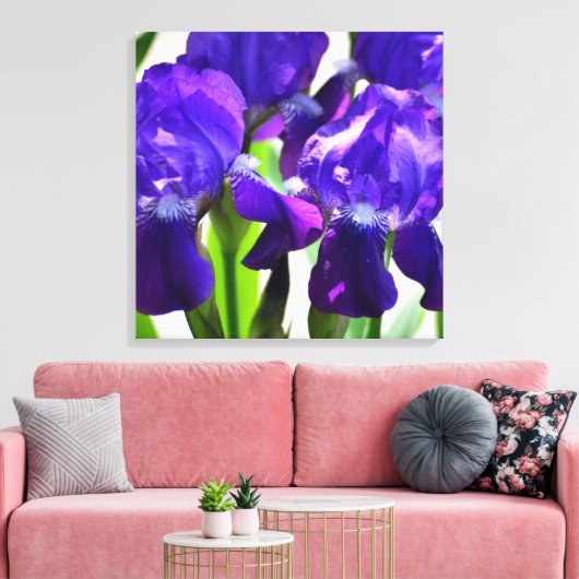 Paarse Irises Vloer Canvas Afdruk (Insitu (Woonkamer))