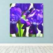Paarse Irises Vloer Canvas Afdruk (Insitu (Houten vloer))