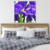 Paarse Irises Vloer Canvas Afdruk (Insitu (Slaapkamer))