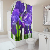 Paarse Irises Vloer Douchegordijn (In situ)