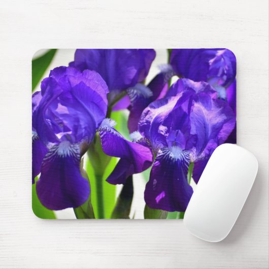 Paarse Irises Vloer Muismat (Met muis)