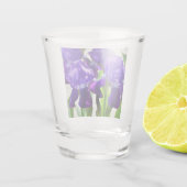 Paarse Irises Vloer Shot Glas (Achterkant)