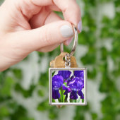 Paarse Irises Vloer Sleutelhanger (Hand)