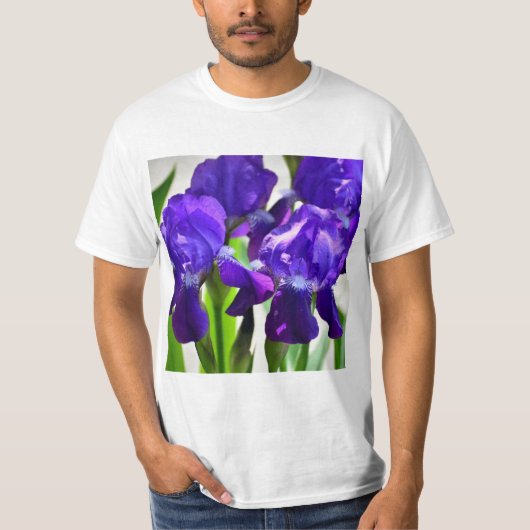 Paarse Irises Vloer T-shirt (Voorkant)