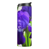 Paarse Irises Vloer Thermosbeker (Gedraaid links)