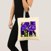 Paarse Irises Vloer Tote Bag (Voorkant (product))
