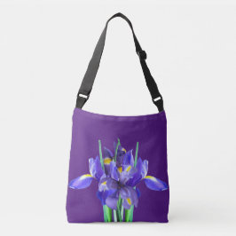 Paarse Irises Volwassenen Over Druk of Kruislichaa Crossbody Tas
