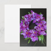 Paarse iriskrans notitiekaartje (Voorkant / Achterkant)