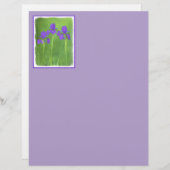 Paarse irisschildering - Oorspronkelijke blowerend (Voorkant / Achterkant)