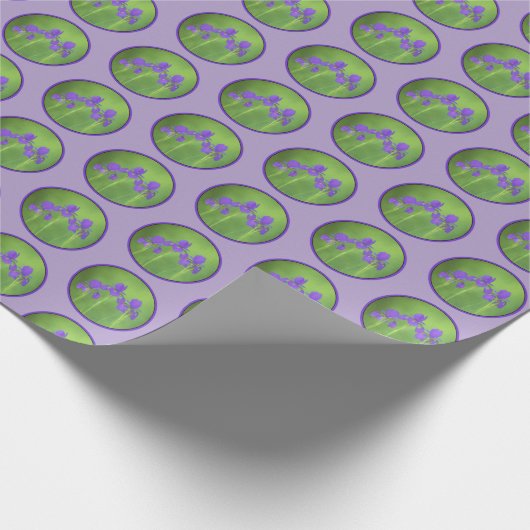 Paarse irisschildering - Oorspronkelijke blowerend Cadeaupapier (Hoek)