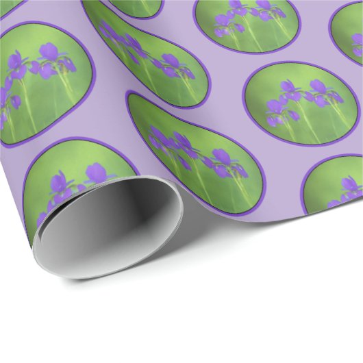 Paarse irisschildering - Oorspronkelijke blowerend Cadeaupapier (Rol Hoek)