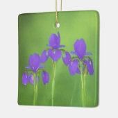 Paarse irisschildering - Oorspronkelijke blowerend Keramisch Ornament (Links)