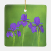 Paarse irisschildering - Oorspronkelijke blowerend Keramisch Ornament (Achterkant)