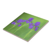 Paarse irisschildering - Oorspronkelijke blowerend Tegeltje (Zijkant)