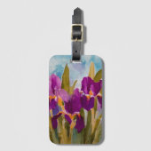 paarse irissen, beeldende kunst bloemenkunst bagagelabel (Voorkant (verticaal))