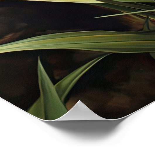 Paarse irissen bloemenkunst print Poster (Hoek)