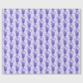 Paarse irissen bloemkunst gepersonaliseerd cadeaupapier (Vlak)