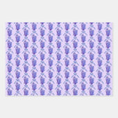 Paarse irissen bloemkunst gepersonaliseerd inpakpapier vel (Voorkant 2)